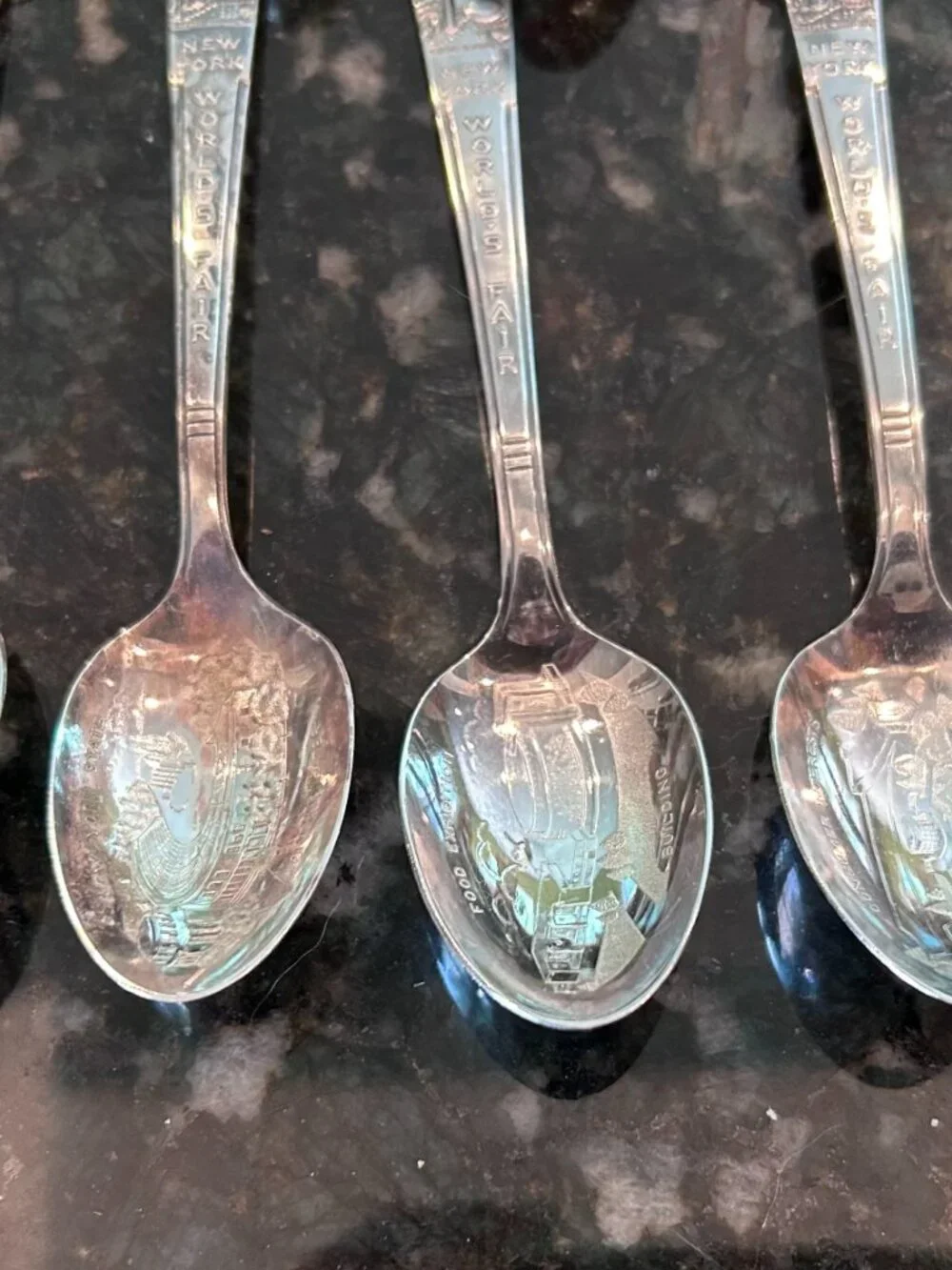 Lot of 11 Different 1939 World's Fair Silver-Plate Souvenir Spoons Wm Rogers Mfg